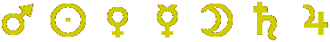 Planet symbols---in order---for an alternate style of decan rulership.